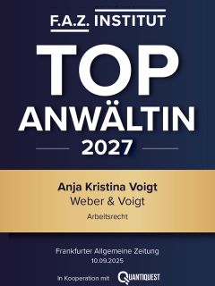 TOP Anwältin Anja Voigt, 2027 F.A.Z. Institut Frankfurt
